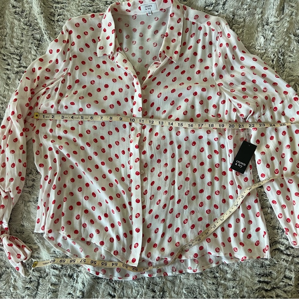 Red polka dot blouse
